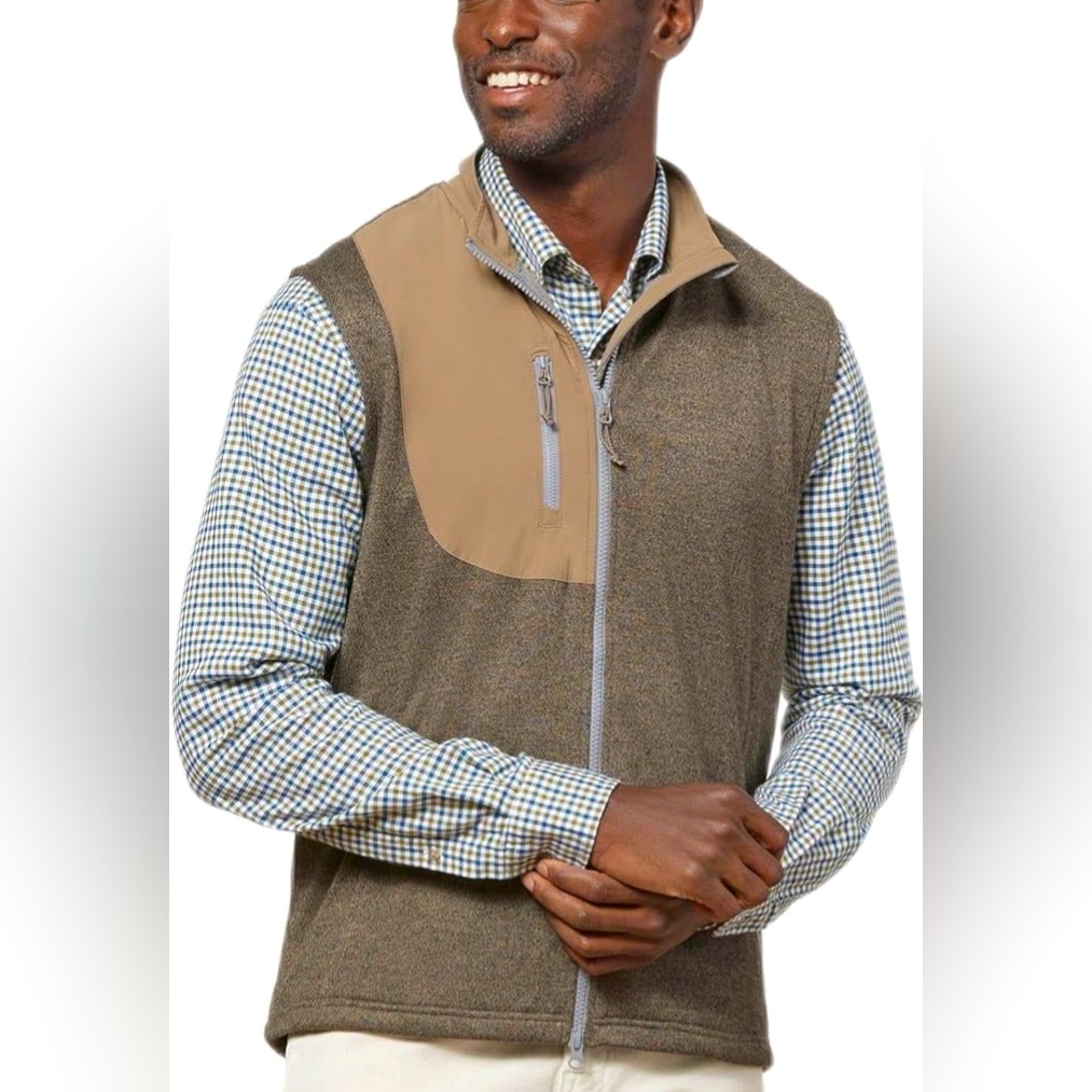 Johnnie-O Knit Lined Full Zip Closure Glover Vest